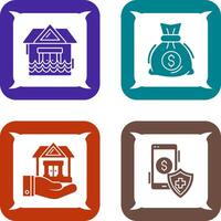 Natural Disaster and Money Bag Icon vector