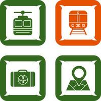 Cable car and Train Icon vector