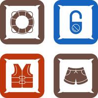 Life Preserver and Do Not Disturb Icon vector