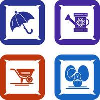 Umbrella and Watering Icon vector