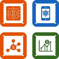 Bitcoin Chip and Mobile Icon vector