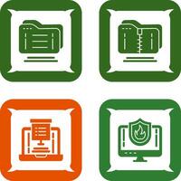 Folder and Compressed Icon vector