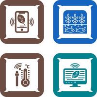 inteligente teléfono y hidropónico icono vector