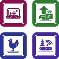 Smart Farm and Farmer Icon vector