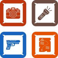 Camera and Flash Light Icon vector