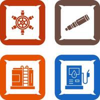 Ship Wheel and Binocular Icon vector