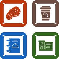 Meat and Coffee Icon vector