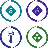 poisonous gas and Danger of flame Icon vector