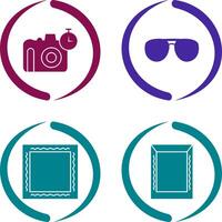 glasses and timer on camera Icon vector