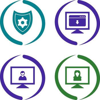 security settings and download webpage Icon vector