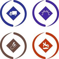 dangerous vehicle and danger of welding Icon vector