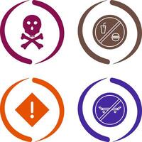 death sign and no foods or drink Icon vector