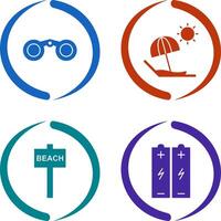 Binoculars and beach Icon vector