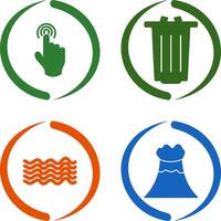 danger of hand press and garbage Icon vector