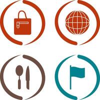 handbag and globe Icon vector