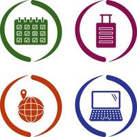 marked calendar and luggage Icon vector