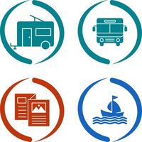 Bus and trailer Icon vector