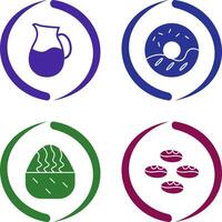 milk jug and cream doughnut Icon vector