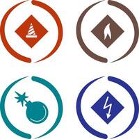 under construction and flammable material Icon vector