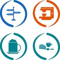 letrero y café máquina icono vector