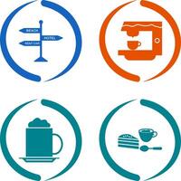 signboard and coffe machine Icon vector