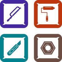 Hacksaw and Paint Roller Icon vector