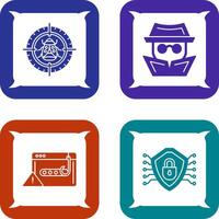 Bug Target and Hacker Icon vector
