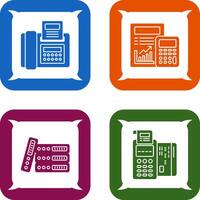 Fax and calculating Icon vector
