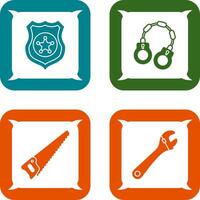 Police shield and Handcuff Icon vector