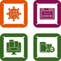 Virus and Error Code Icon vector