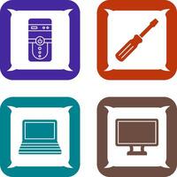 Cpu and Screw driver Icon vector