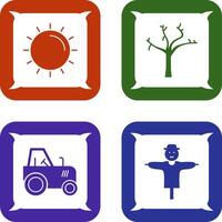 Sun and Tree Icon vector