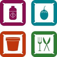 Vegetable plant and Pesticide Icon vector