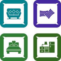 Sofa and Cushions Icon vector