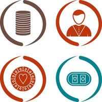 casino dealer and stack of coins Icon vector