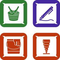 Drum and Pen Icon vector