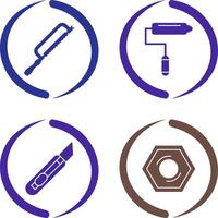 Hacksaw and Paint Roller Icon vector