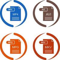 MP4 and AVI Icon vector