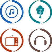 Music Player and Tree Icon vector