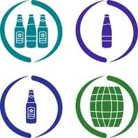 cerveza botellas y alcohol icono vector