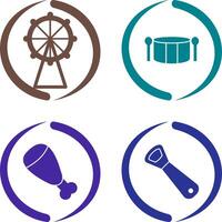 Ferris Wheel and Drum Icon vector