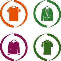 Plain T Shirt and Stylish Jacket Icon vector