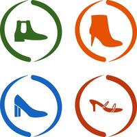 Men Boots and high heels Icon vector