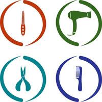 Nail File and Hair Dryer Icon vector