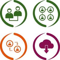 Connected Profiles and relation Icon vector