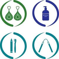 Earring and Lotion Icon vector