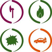 axe and fire Icon vector