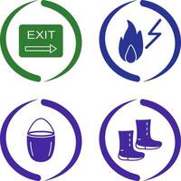 exit and electricity fire Icon vector