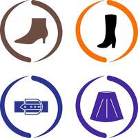 Boots with Heels and Long Boats Icon vector