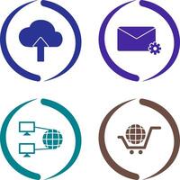 Upload to Cloud and Message Settings Icon vector